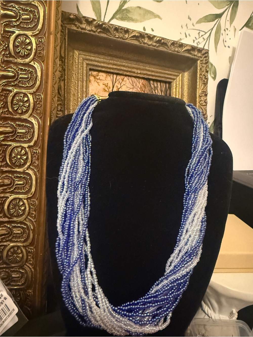 Handmade Blue and Light Blue Beaded Multi-Strand Necklace - Women Accessories